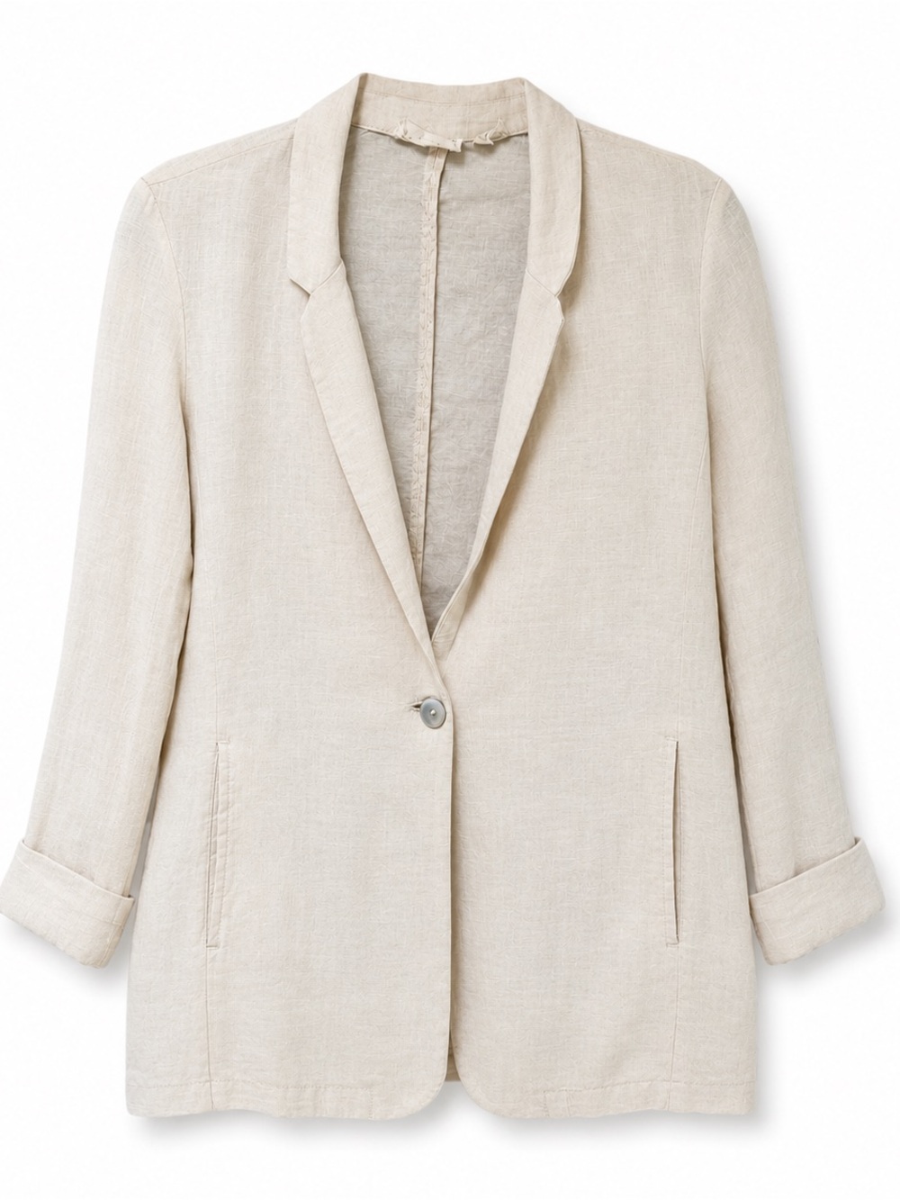 Christian Siriano New York 100% Linen Blazer Cream Medium